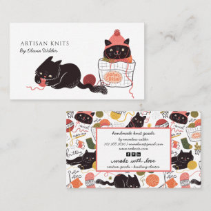 Carte De Visite Marchandises de laine tricotées pour chats mignons