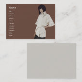 Carte De Visite Marchandiseur de mode - potelé (Devant / Derrière)