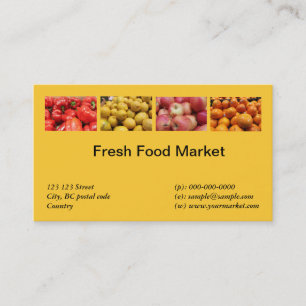 Carte De Visite Marché d'aliments frais, de fruits et de légumes