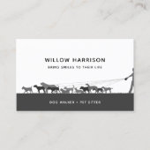 Carte De Visite Marche de Chien Silhouette moderne (Devant)