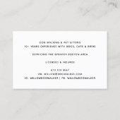 Carte De Visite Marche de Chien Silhouette moderne (Dos)