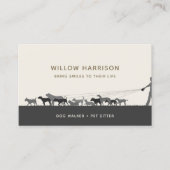 Carte De Visite Marche de Chien Silhouette moderne (Devant)