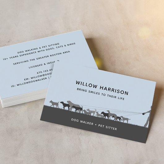 Carte De Visite Marche de Chien Silhouette moderne