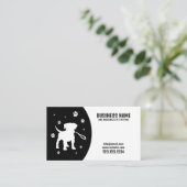 Carte De Visite Marche de Chien Silhouette Noir & Blanc Moderne (Debout devant)