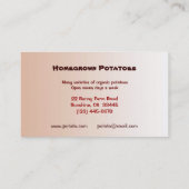 Carte De Visite Marché de pomme de terre (Dos)