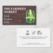 Carte De Visite Marché des agriculteurs | Corn | Bois (Devant / Derrière)