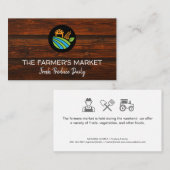 Carte De Visite Marché des agriculteurs | Icône Ferme (Devant / Derrière)