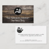 Carte De Visite Marché des agriculteurs | Panneaux en bois (Devant / Derrière)
