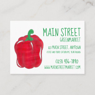 Carte De Visite Marché des fermiers Greenmarket Red Bell Pepper Ve