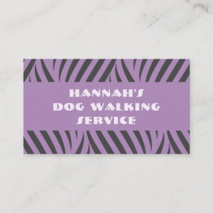 Carte De Visite Marche du chien amer Soins aux animaux Purple Abst
