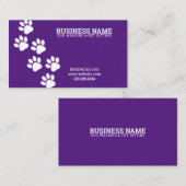 Carte De Visite Marche Empreinte de patte blanc et violet unique M (Devant / Derrière)
