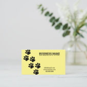 Carte De Visite Marche Empreinte de patte unique Jaune et Noir Mar (Debout devant)