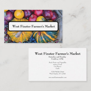 Carte De Visite Marché fermier de fruits et légumes d'automne CSA