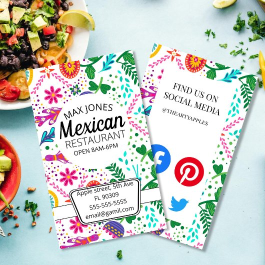 Carte De Visite Marché mexicain de la nourriture et des fruits