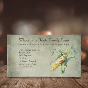 Carte De Visite marché rustique des fermiers d'aquarelle, fermier 