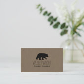 Carte De Visite Marcher noir ours silhouette | Faune simple (Debout devant)