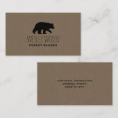 Carte De Visite Marcher noir ours silhouette | Faune simple (Devant / Derrière)