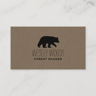 Carte De Visite Marcher noir ours silhouette   Faune simple