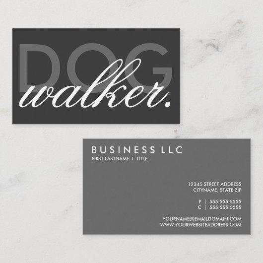 Carte De Visite marcheur de chien (Devant / Derrière)