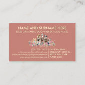 Carte De Visite Marcheur de chien botanique jaune rose (Dos)