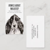 Carte De Visite Marcheur de chien d'aquarelle mignonne (Devant / Derrière)