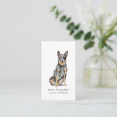 Carte De Visite Marcheur de chien d'aquarelle mignonne (Debout devant)