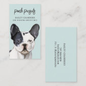Carte De Visite Marcheur de chien d'aquarelle unique mignonne (Devant / Derrière)