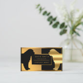 Carte De Visite Marcheur De Chien De Luxe Et Vétérinaire Ajoutez V (Debout devant)