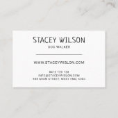 Carte De Visite Marcheur de chien moderne Gold et Charcoal Dog | S (Dos)