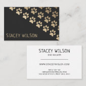 Carte De Visite Marcheur de chien moderne Gold et Charcoal Dog | S (Devant / Derrière)