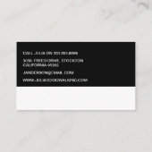 Carte De Visite Marcheur de chien noir et blanc élégant (Dos)