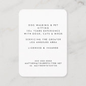 Carte De Visite Marcheur de chien pour animal de compagnie poivré  (Dos)