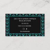 Carte De Visite Marcheur de chien professionnel mignonne Noir Empr (Dos)