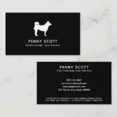 Carte De Visite Marcheur de chien professionnel noir (Devant / Derrière)