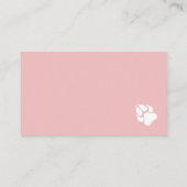 Carte De Visite Marcheur de chien rose et blanc (Dos)