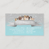 Carte De Visite Marcheur turquoise de chien martelé en argent (Dos)