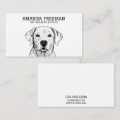 Carte De Visite Marcheuse à chiens Labrador noir et blanc minimale (Devant / Derrière)