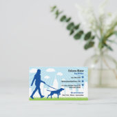 Carte De Visite Marcheuse de chien, Animaux domestiques assis, Ani (Debout devant)