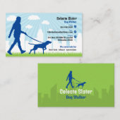 Carte De Visite Marcheuse de chien, Animaux domestiques assis, Ani (Devant / Derrière)