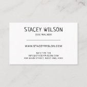 Carte De Visite Marcheuse De Chien Noir Et Blanc Moderne Ou Groome (Dos)