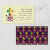 Carte De Visite Mardi gras Fleur de CROWN (Devant / Derrière)