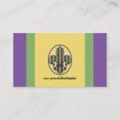 Carte De Visite Mardi gras Fleur de lis de rayure (Dos)