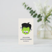 Carte De Visite Mare Green Frankenstein Monster face Halloween (Debout devant)