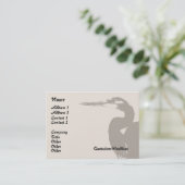 Carte De Visite Marécages d'animaux de faune d'oiseau de héron (Debout devant)