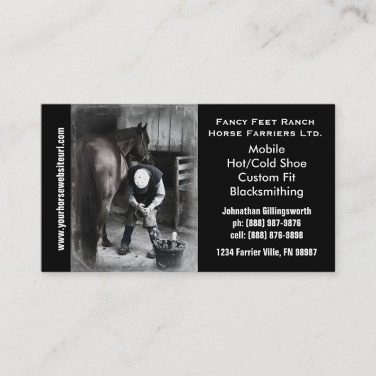 Carte De Visite Maréchal-ferrant - services en fer à cheval de (Devant)