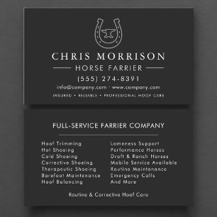 Carte De Visite Maréchalerie de chevaux 