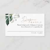 Carte De Visite MAREE Greenery Diaper Raffle Card (set de 100) (Devant)