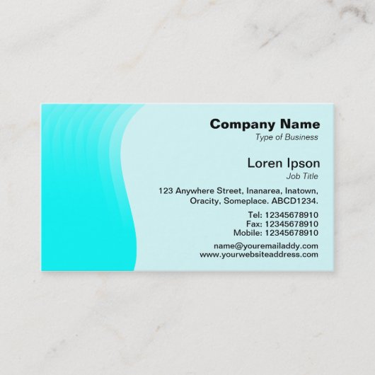 Carte De Visite Marge de vague v2 - Cyan (Devant)