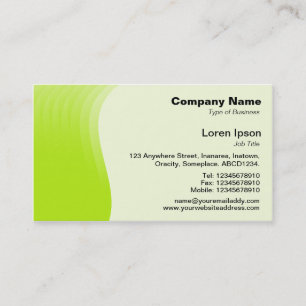 Carte De Visite Marge en vague v2 - Vert Jaune