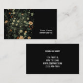 Carte De Visite marguerite blanche bohème fleur sauvage noir flora (Devant / Derrière)